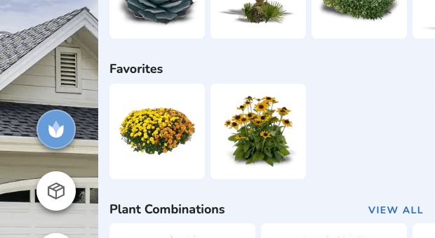 Favorites feature in the plant library
